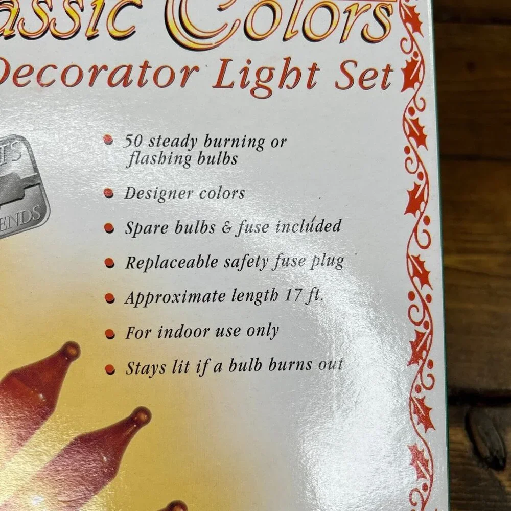 Vintage Classic Colors Decorator Light Set NEW Candlelight Gold 17’ Hobby Lobby